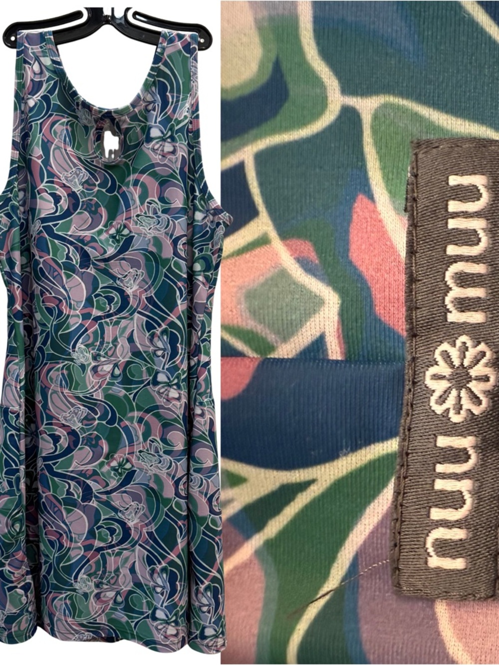 Nuu Muu Ruu Muu Keyhole Neckline A-line Exercise Dress Activewear Size Medium